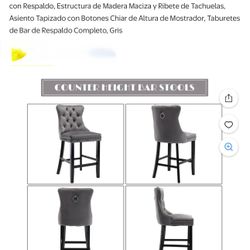 Set De 3 Barstool De Terciopelo 