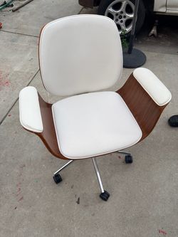 Mid-Century Modern Office Chair with Wood Shell