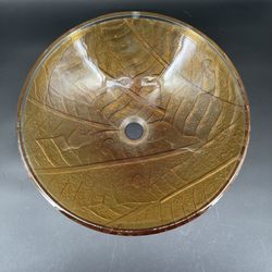 Round Tempered Glass Bathroom Vessel Sink Counter Top