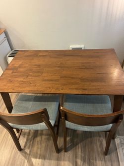 Dining Table Set with Bench and Two Chairs