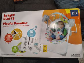Playful paradise portable swing