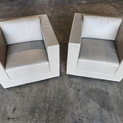 Gray leather chairs 