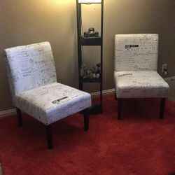 Modern Armless Accent Chair Set of 2 Decorative Slipper Vanity Chair for Bedroom Desk, Corner Side Living Room Furniture