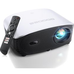 New-GooDee 4K Smart Projector with 5G WiFi and Bluetooth, Built-in Streaming Apps, Dolby Audio 400" Outdoor Movie Projector for Home Theater, Compatib