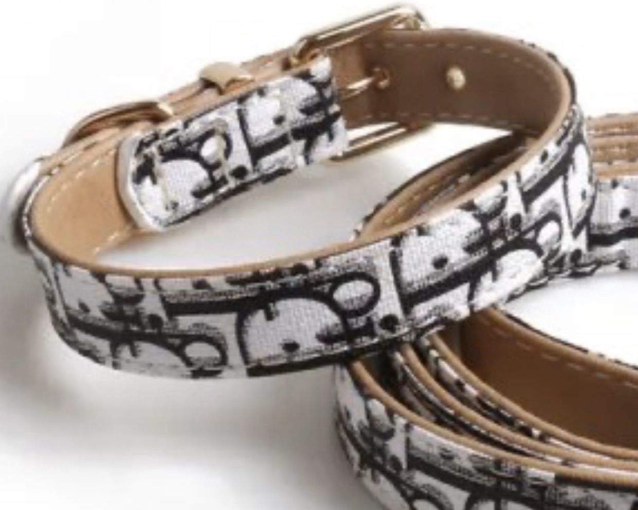Dior Maroon Or Purplish & Gold Pet Collar