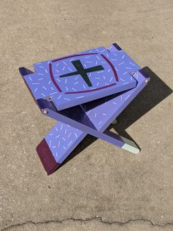 Zubi Design Artist Created Folding Table/Stool