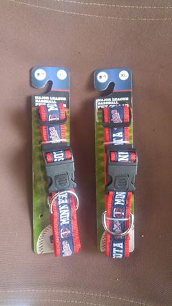 Two extra large officially licensed Minnesota Twins dog collars