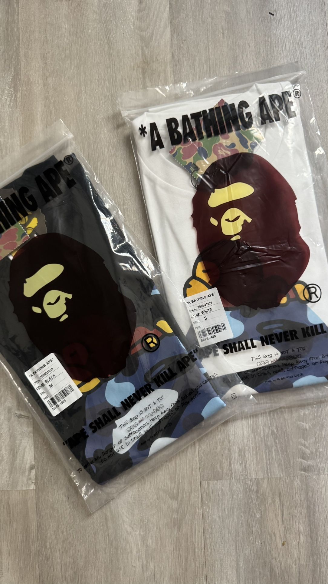 Bape Blue Color Camo Milo On Big Ape Tee