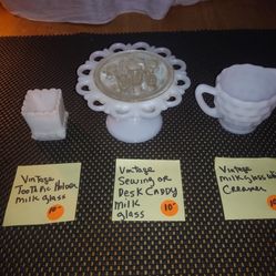Vintage Milk Glass $20 For All Seven Items! All Sales Final.