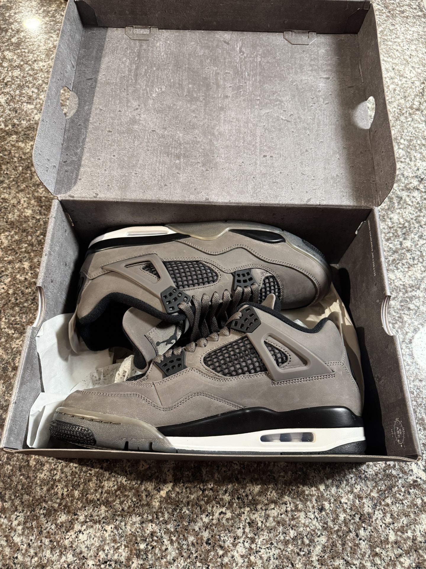 Brand New Size 10 Never Used Air Jordan 4 Retro “Cave Stone And Black”