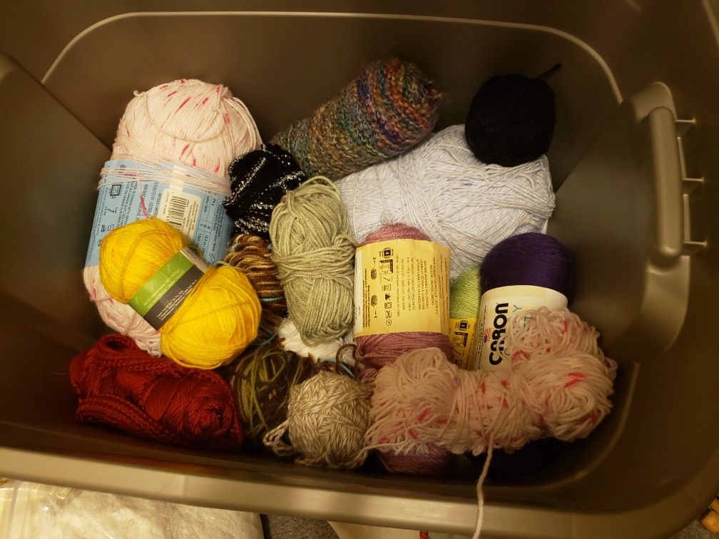 Yarn, knitting supplies