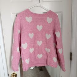 Heart Pink Sweater Womens s