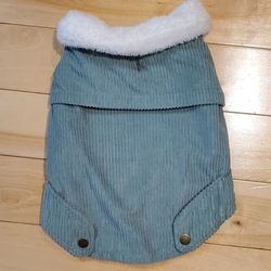 NEW Green Corduroy Sherpa Lined Winter Dog Jacket (M)