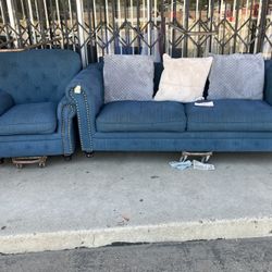 Blue Sofa And Chair 