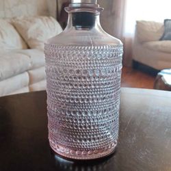 Pink Embossed Whiskey Decanter 