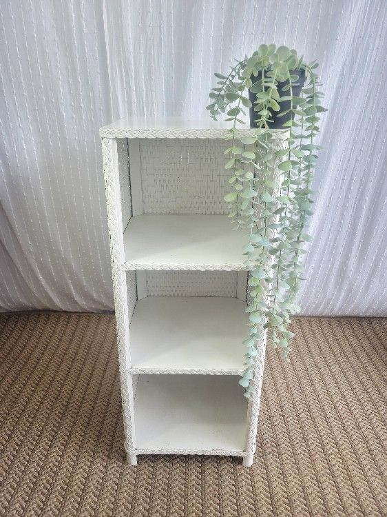 Super Cute Wicker Bookcase or Sidetable For Sale 