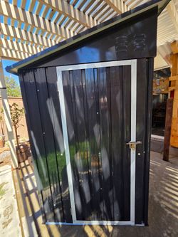 Outdoor metal shed, assembled,  7.5' x 3.5'