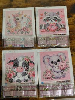 4 pack cute 6x6 diamond painting