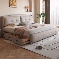 Elegant Minimalist Leather Bed – Hotel-Quality Luxury for Your Master Bedroom