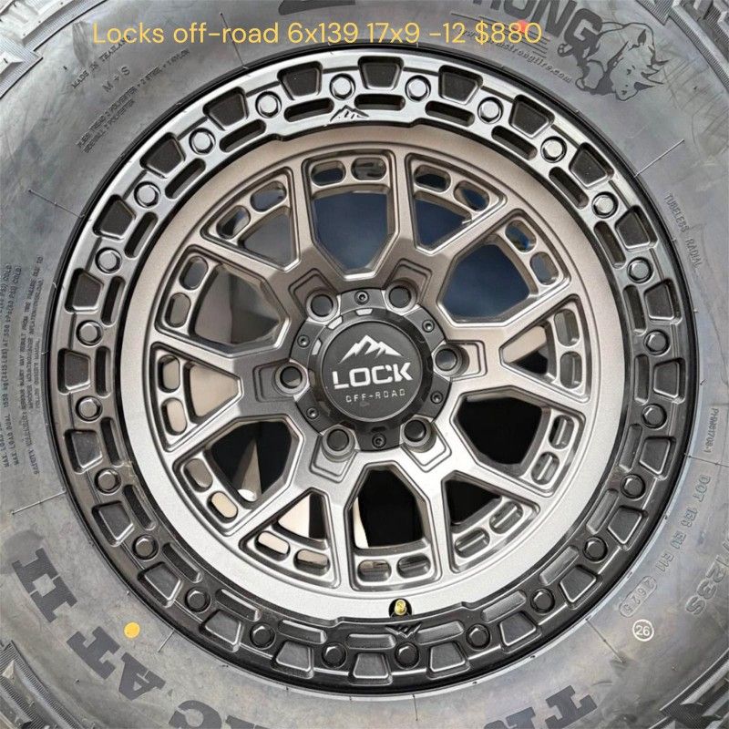 Locks off-road 6x139 17x9 -12 $880