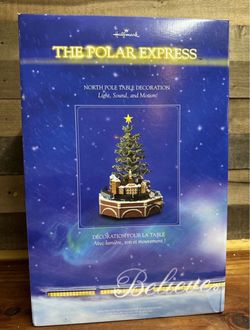 HALLMARK Polar Express Christmas Tree Train Decor Light Sound & Motion In Box
