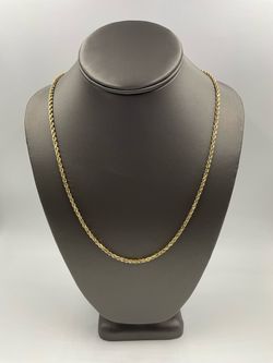 14KT YELLOW GOLD 22” ROPE LINK CHAIN 16.6GR