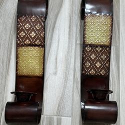 Set Of Curved Wall Sconce Candle Holders