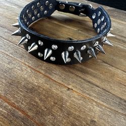 Spikes and sparkles dog collar small 11.5 - 13.5 inches