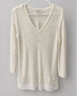 LOFT Sequin Knit Sweater Size Medium