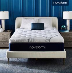 Queen Novaform mattress and bed frame