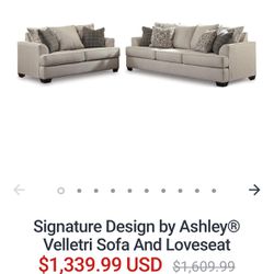Gray Ashley Living Room Velletri Sofa set 