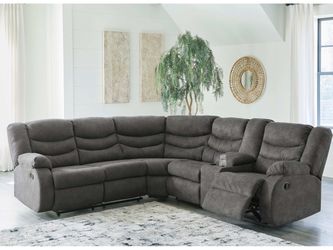 Partymate Slate Manual Reclining Sectional Living Room Set (Online Special Price)