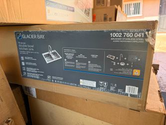 Glacier Bay 18-gauge double bowl kitchen sink