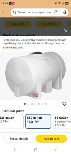 ROMO TECH 550 GALLON STORAGE TANK