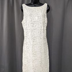 RL White Lace & Sequin Cocktail Dress (Sz 18)