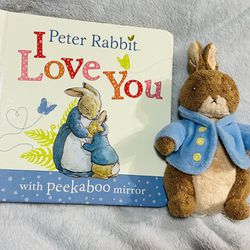 Beatrix Potter’s Peter Rabbit Book & Plush Bundle. I Love You Board Book with Peek-a-Boo Mirror & 7” plush stuffed animal. Ages 3 and up. #beatrixpott