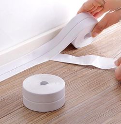 100 Rolls of White Waterproof Caulk Tape 3.2m Self-Adhesive Sealing Tape for Bathroom Kitchen Sink