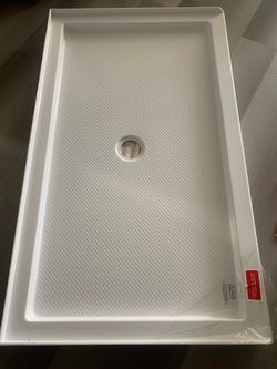 SlimLine 60 in. x 32 in. Single Threshold Alcove Shower Pan Base in White with Center Drain