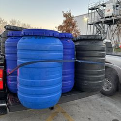 Clean Plastic Barrel $40 Each For Any Thing Stores Close Tools Machine Or Water 