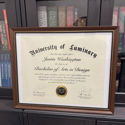 Luminary 16x20 Wood Diploma Frame With 14x17 Opening With Mat Degree Walnut 