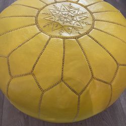 Jonathan Adler Moroccan Leather Pouf 