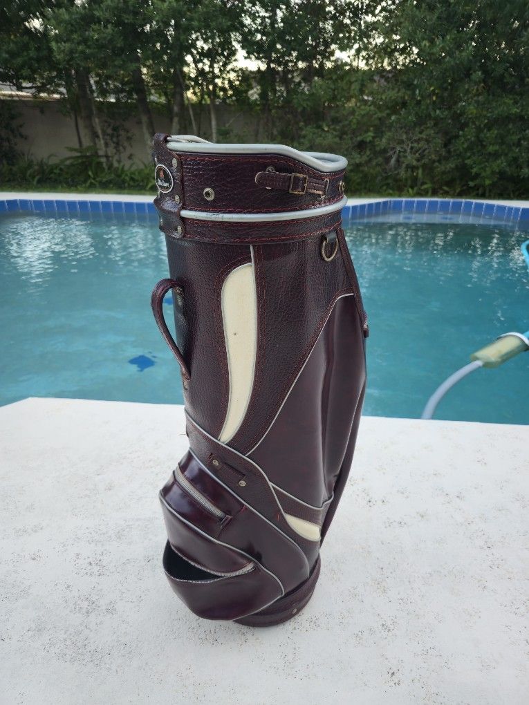 Golf Club Bag Cart Bag Leather Macgregor USA Golf Vintage