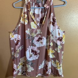 New York & Co Soho Racerback Cold-Shoulder Sleeveless Blouse - XL