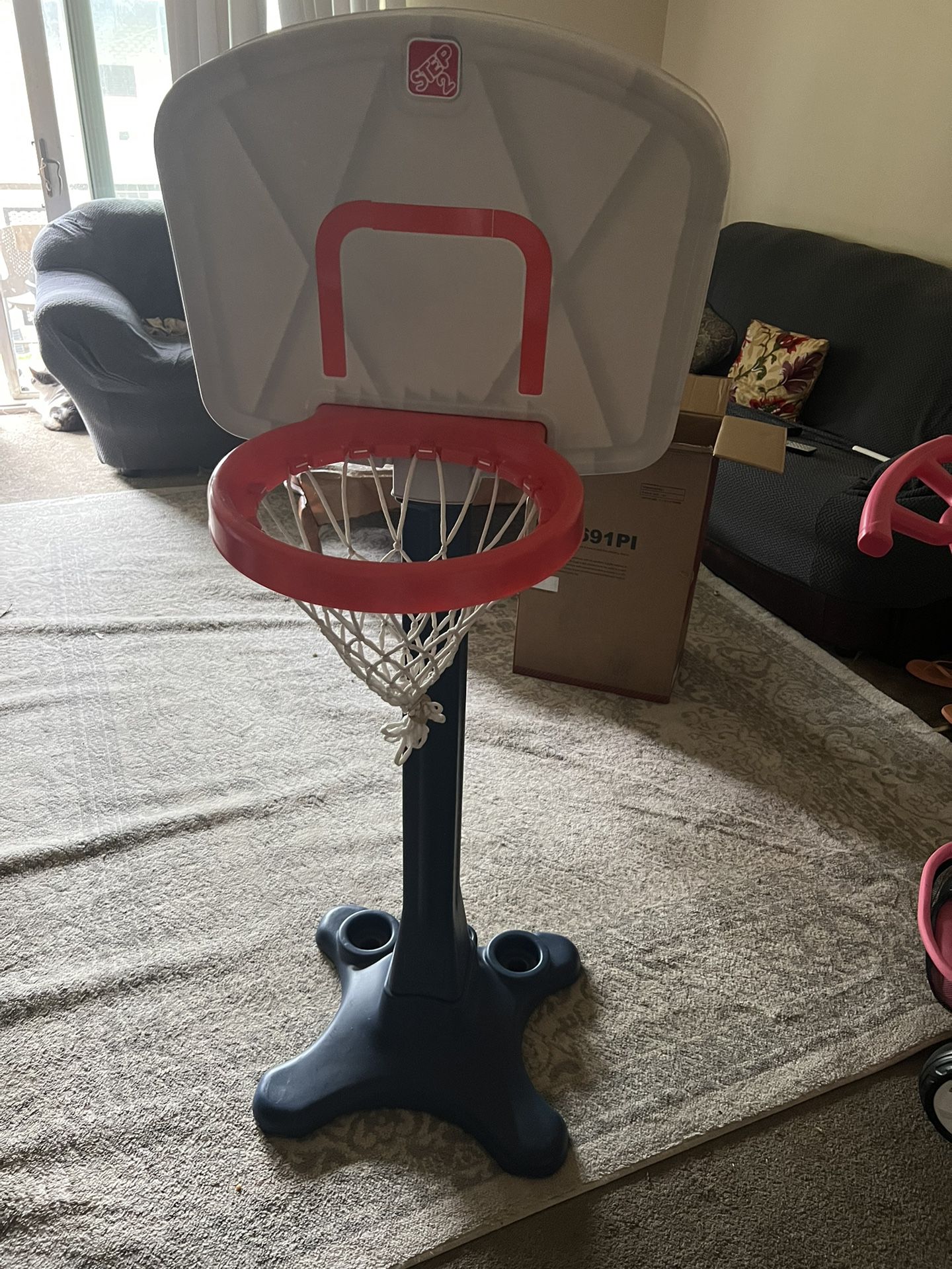 Kids Height Adjustable Sport Basketball System Hoop