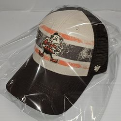 Cleveland Browns NFL 47 Cream/Brown Breakout MVP Trucker Snapback Hat  NEW w/Tag