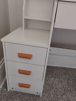 White Vanity table with a chair