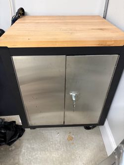 Tool Storage Cabinet – Rolling – Butcher Block Tops – Doors