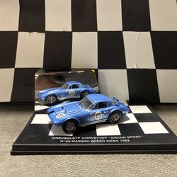1963 Chevrolet Corvette Grand Sport #65 – Nassau Speed Week Die-Cast Model with Display Case