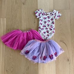 Disney Minnie Mouse Toddler / Little Girls Leotard & Tulle Skirts, Size 4