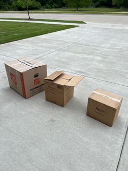 Set of Cardboard Moving Boxes